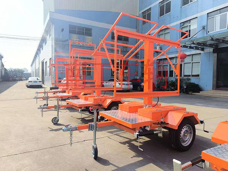 0.2吨带太阳能LED交通诱导屏工具拖车 牵引广告拖车